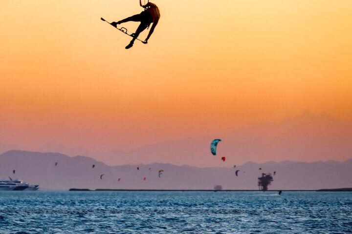 Sunset Kitesurfing Jump