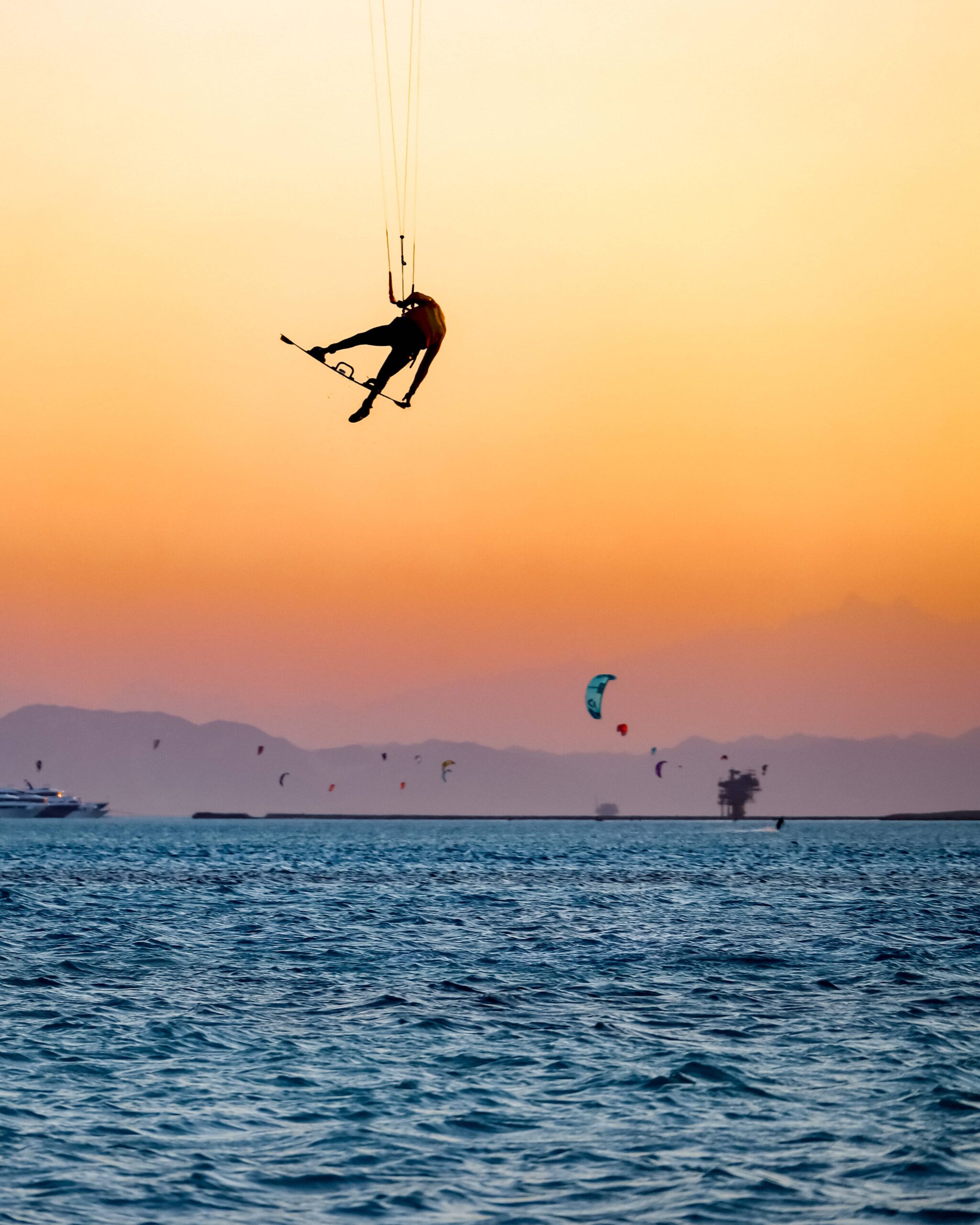 Sunset Kitesurfing Jump